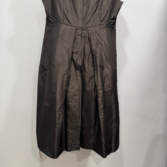 Soca St John 100% Silk Taffeta Dress Ruffle Bow Detail Evening Black Size 12 - Picture 5 of 14